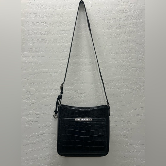 Brighton Croco Organizer Black Crossbody/Handbag - Picture 2 of 13